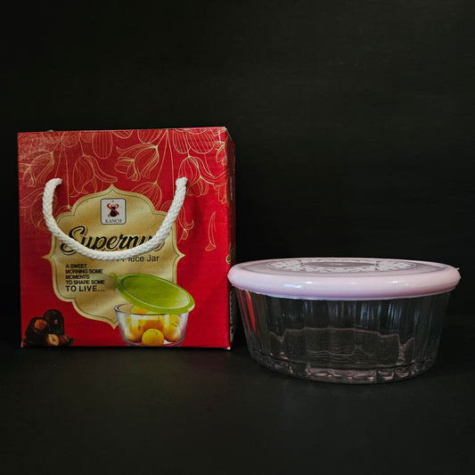 Kanch Supernut glass storage container with Lid for multi purpose usage & for Return gifting purpose