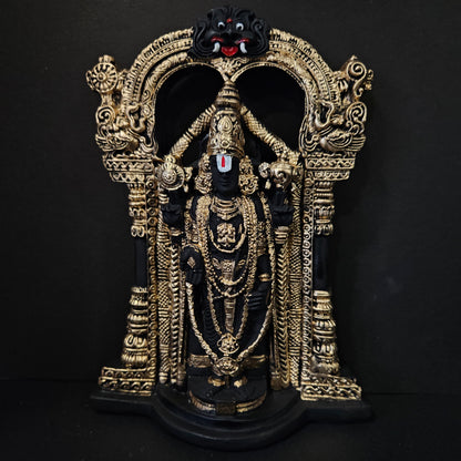 Lord Venkateshwara Idol Gold & Black colored Statue for Home & Pooja room