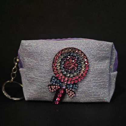 Women's Adorable Small purse Coin Purse Money zip Designer with glitter Finishing