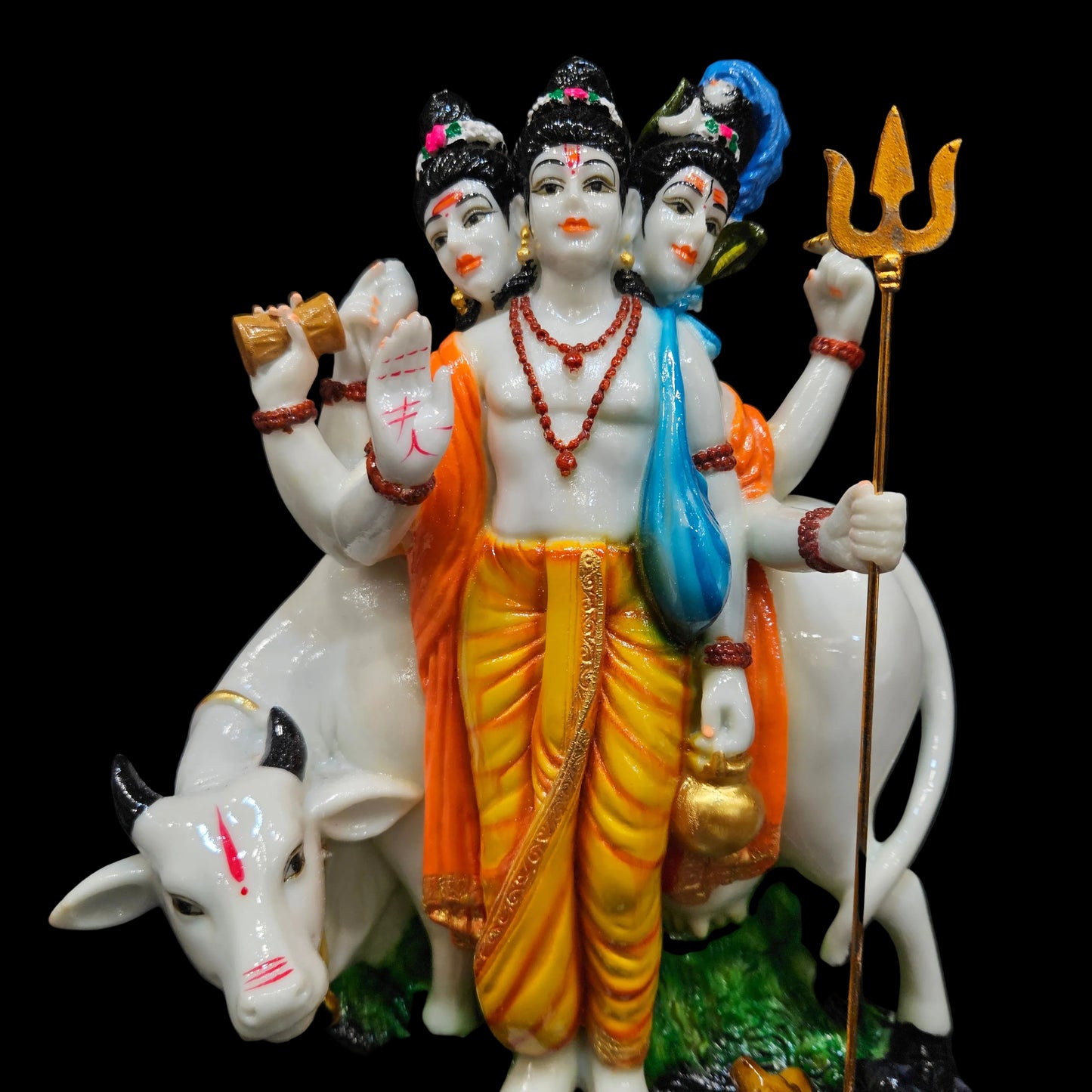 Lord Dattatreya Swami Idol/Murti for Home and Pooja Decorative Showpiece