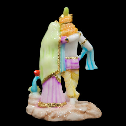 Shree Radha Krishna Idol | Marble Powder Murti for Home Temple, Office & Pooja Mandir | Figurine for Janmashtami, Worship & Festive Gifting