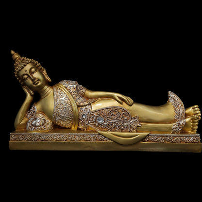India Reclining Sleeping Buddha Statue Showpiece Idol Resting Buddha Sculpture Art Home Decor