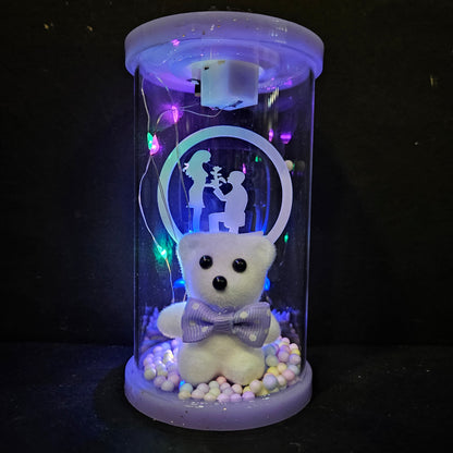 Panda best wishes lighting in a glass capsule perfect for couple gifting