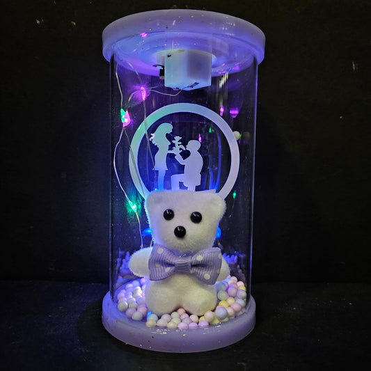 Panda best wishes lighting in a glass capsule perfect for couple gifting