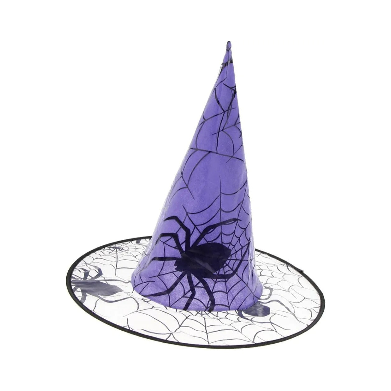 Spiders with webs printed Halloween Hat for Kids (Purple)