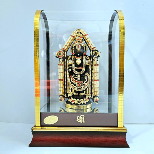 Lord Venkateshwara Balaji 24carats Gold Plated Cabin Idol for Home Decor & Lord Showpiece