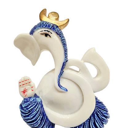 Lord Ganesha Om Shape Blue Dhoti for Peace Making Ganpati Bappa Best for Diwali Decorative Showpiece