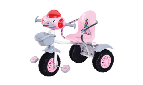 Dash star mini dzire tricycle with cushion seat for comfortable experience,side handles for safety & handrest,musical horn,front & rear Basket for storage to keeps your child healthy and active