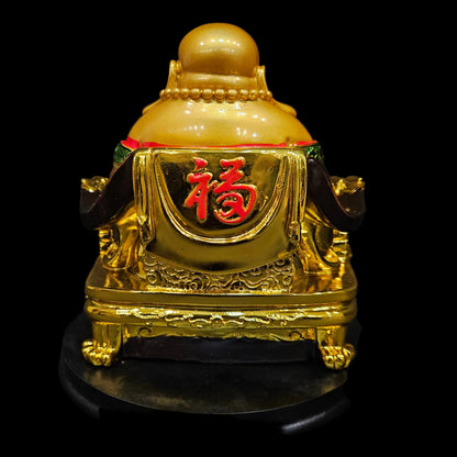 Golden Feng Shui Laughing Buddha Statue Sitting Statue Showpiece Figurine