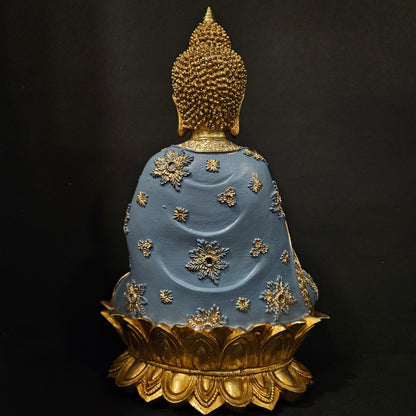 Lord Buddha with attractive stones designe sitting on lotus for home & Pooja room decor