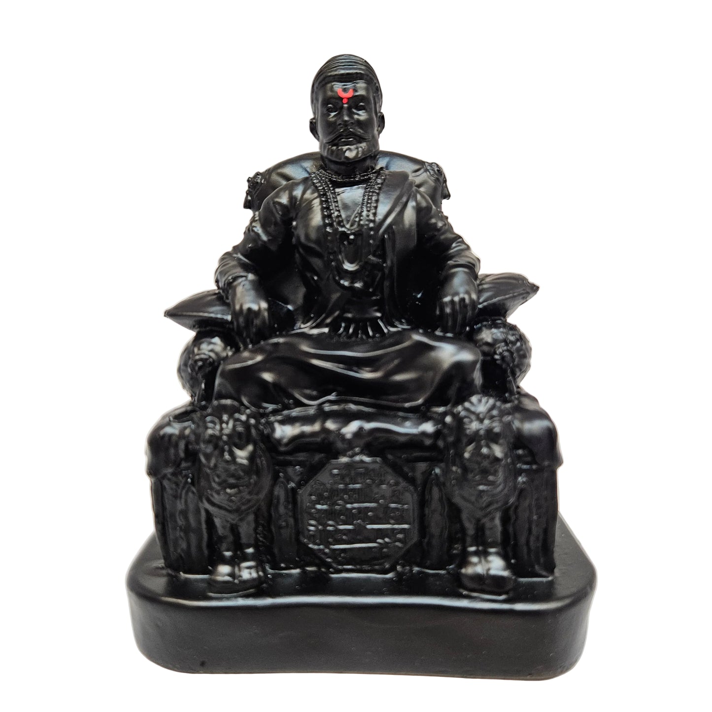 The Legend of Maharashtra Chatrapati Sambhaji Maharaj Murti with Talwar in Matt Black Color for Home Decor