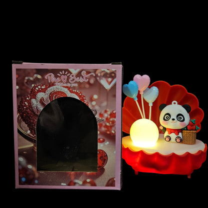 Sea shell Shaped panda Balloons lighting Showpiece Figurine for couple gifting