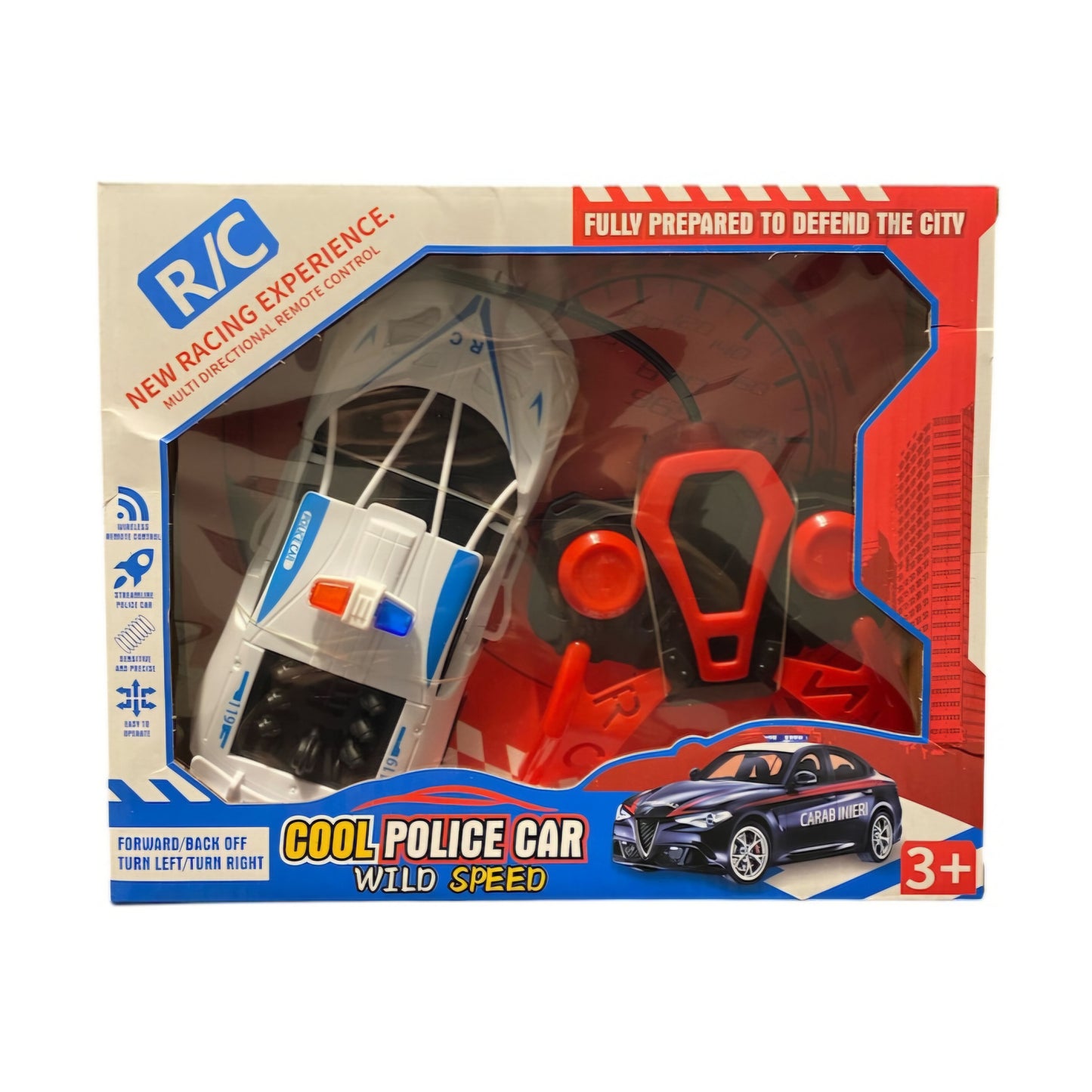 Remote Control Police Car Toy for Kids | 1:18 Scale RC City Police Car with Triple Opening Doors | Forward/Reverse & Left/Right Control | Toy Car for Boys & Girls Age 3+