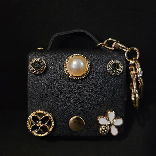 Keychain Mini Faux Leather Coin Purse Keychain Storage Bag Headphone Bag Keychain Bag