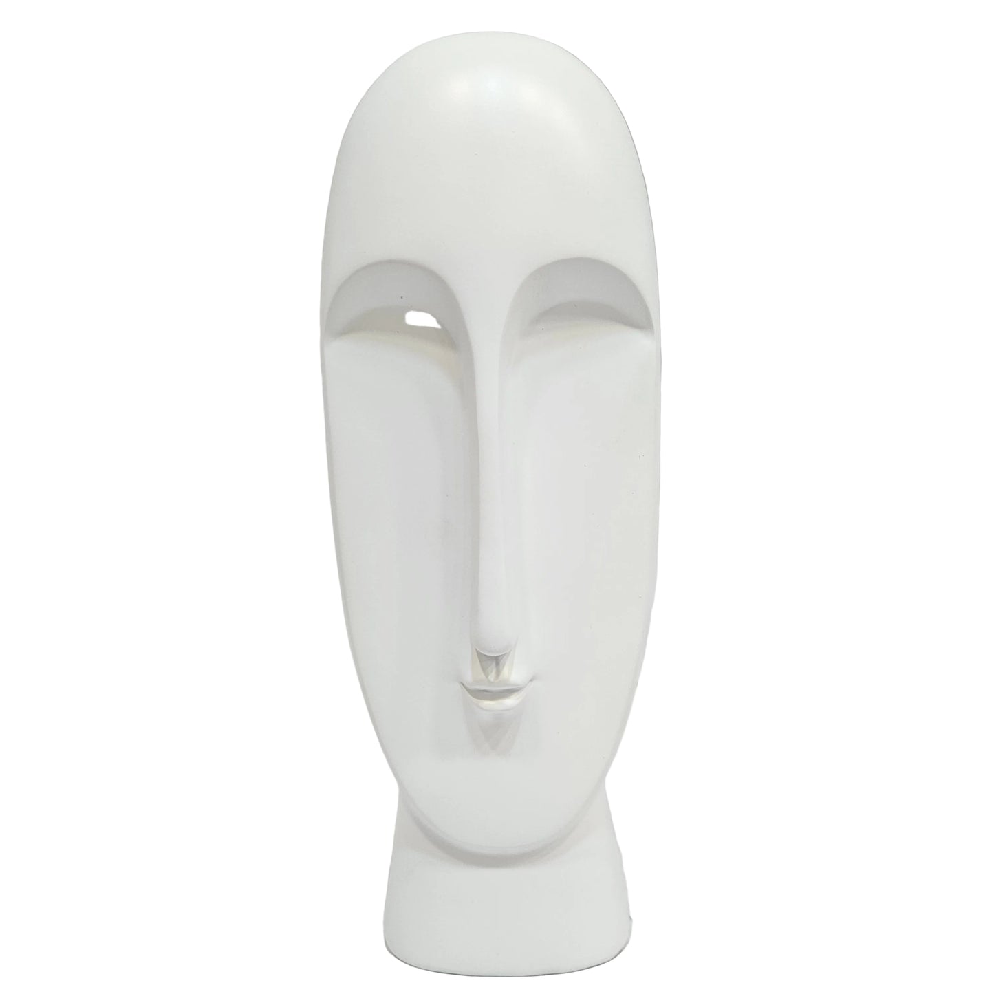 Matte White Face Wall Sculpture features a minimalist design with a sleek, matte glaze finish Showpiece Figurine