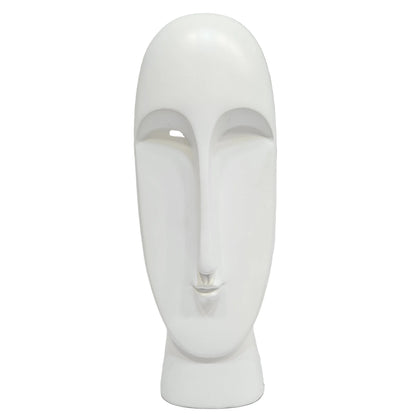 Matte White Face Wall Sculpture features a minimalist design with a sleek, matte glaze finish Showpiece Figurine