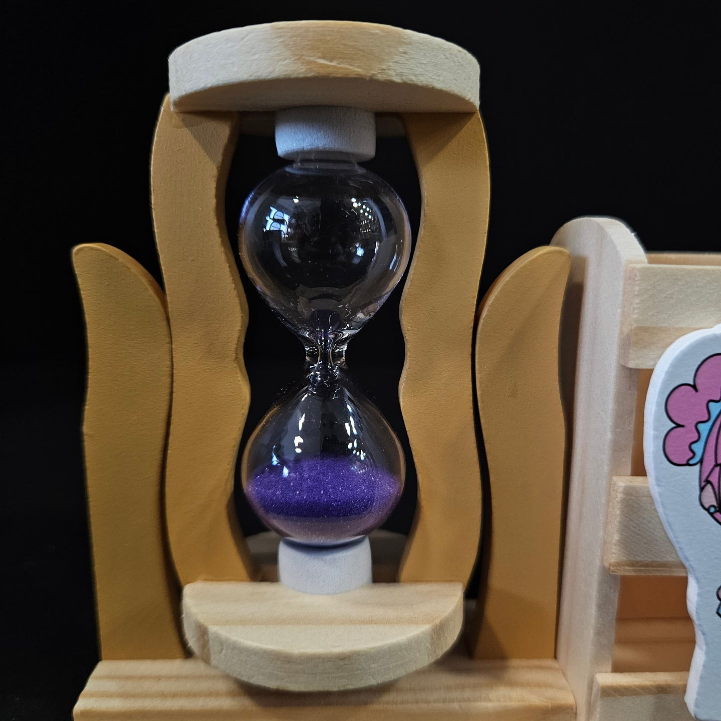 Handicraft Wooden penstand with sand Timers Pen Stand/Pencil Stand for Office & table decor