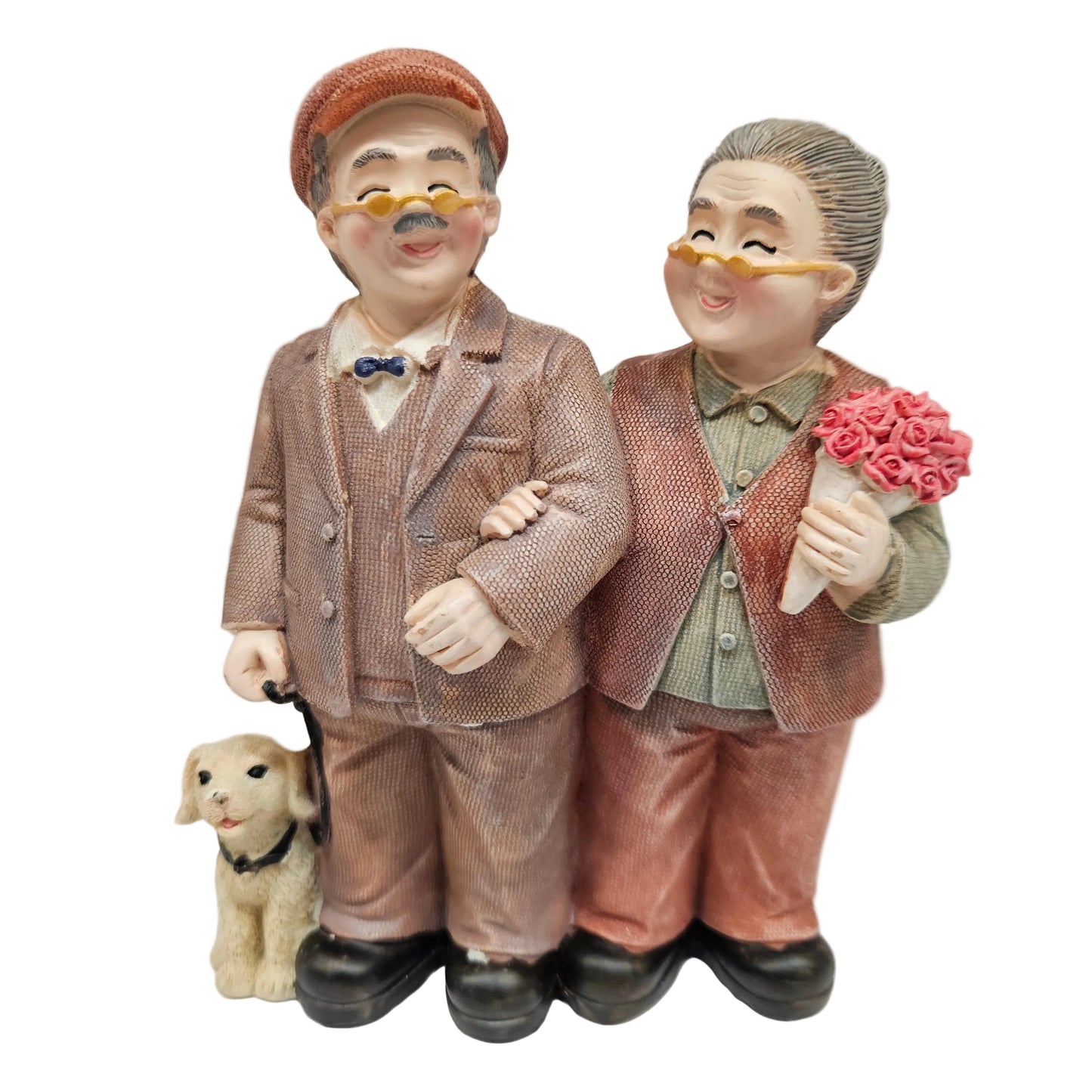 Polyresin Old Couple Show Piece Idol Statue Showpiece for Home Decor Decoration and Gifting