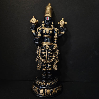 Lord Venkateshwara Idol Gold and black  colored Statue for Home & Pooja room