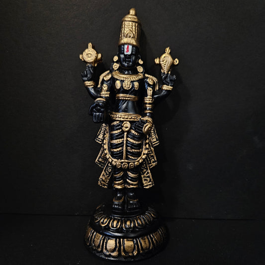 Lord Venkateshwara Idol Gold and black  colored Statue for Home & Pooja room