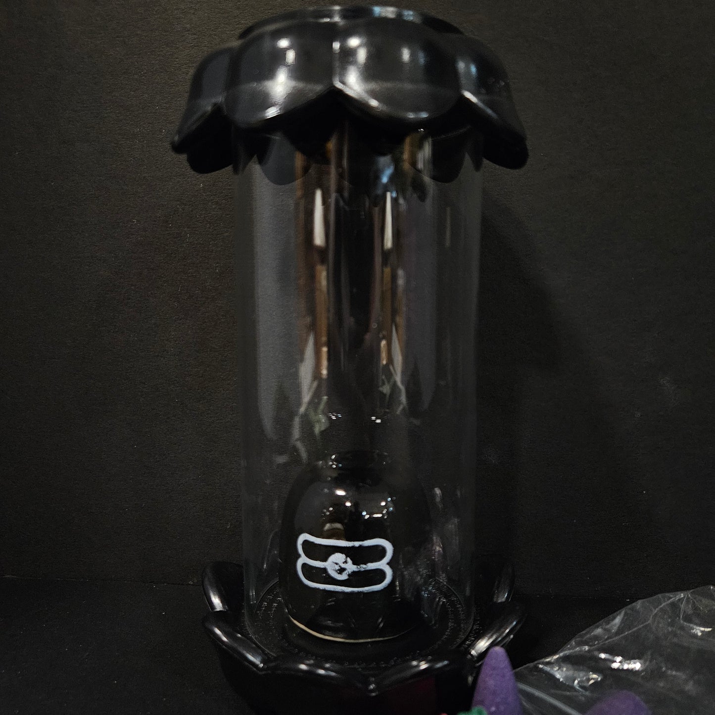 Ceramic Shivling Design Backflow Smoke Fountain Incense Holder Showpiece