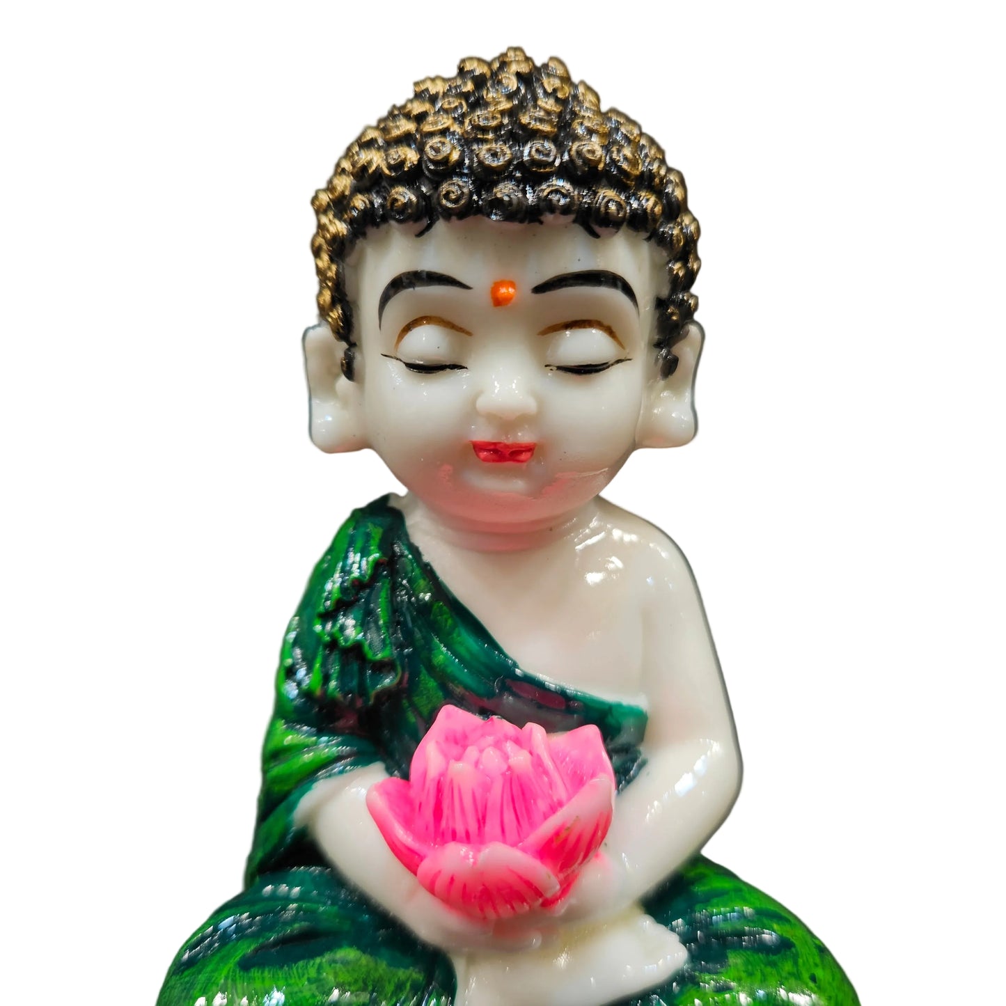 Handcrafted Resine Little Laughing Buddha Monk Sculpture | Showpiece for Home Decor and Office