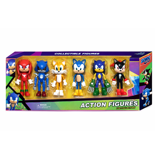 Sonic 6pcs set cartoon characters Figurines