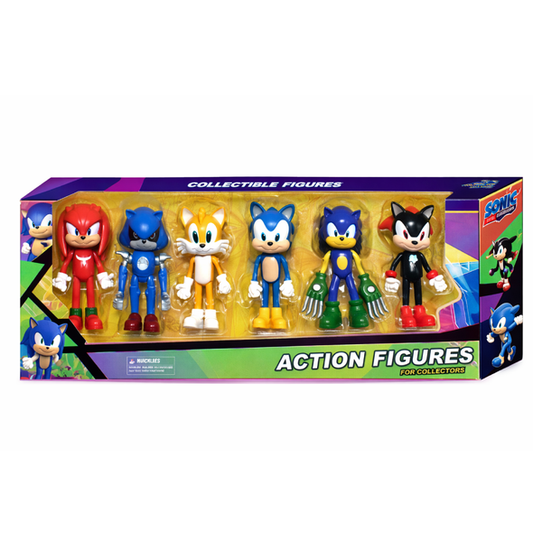 Sonic 6pcs set cartoon characters Figurines