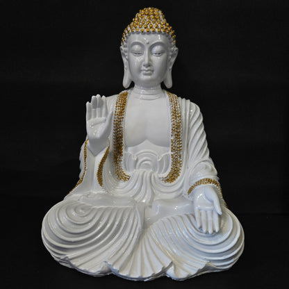 Lord Buddha White with attractive and elegant designed Idol for Living & Drawing Room