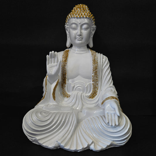 Lord Buddha White with attractive and elegant designed Idol for Living & Drawing Room