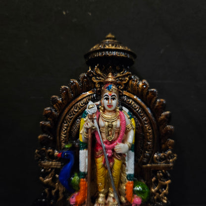 Lord Murugan Idol Handcrafted Decorative Hindu Deity Statue Polyresin Figurine for Pooja Mandir, Home Temple, Showcase & Car Dashboard