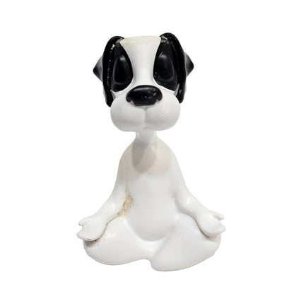 Meditating Buddha Dog Statue,Resin Yoga Dog Figurine, Cute Funny Zen Animal Tabletop Decor for Home and Garden, Tranquility and Peacefulness for Your Fairy Garden