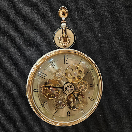 Stylish Gear Mechanism Double-Sided Clock with Sparrow Top