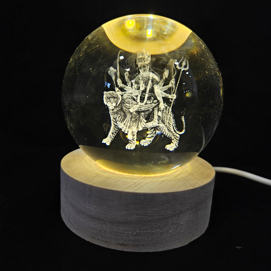 Crystal Ball Night Lamp, Solar System Light, USB Table Colorful Wooden Crystal for Home, Office, Birthday Gift