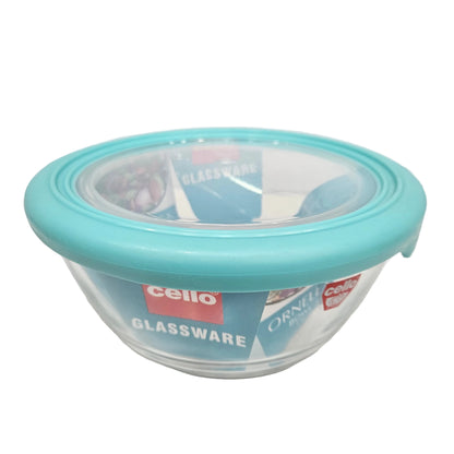 Cello Ornella Glassware Bowl with lid Microwave Safe (Approx:-1.5L)