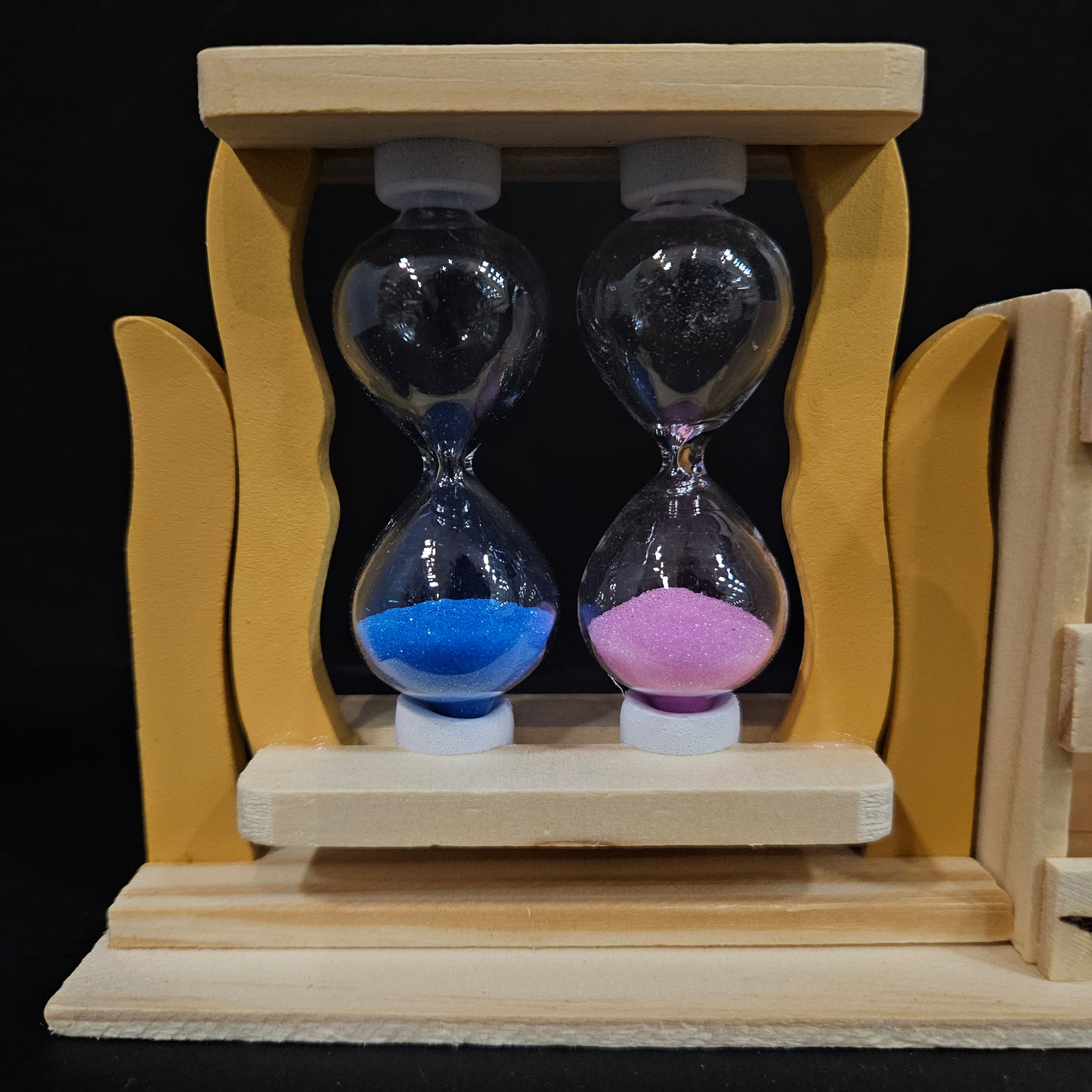 Handcrafted wooden penstand with sand Timers for Office/ table decor