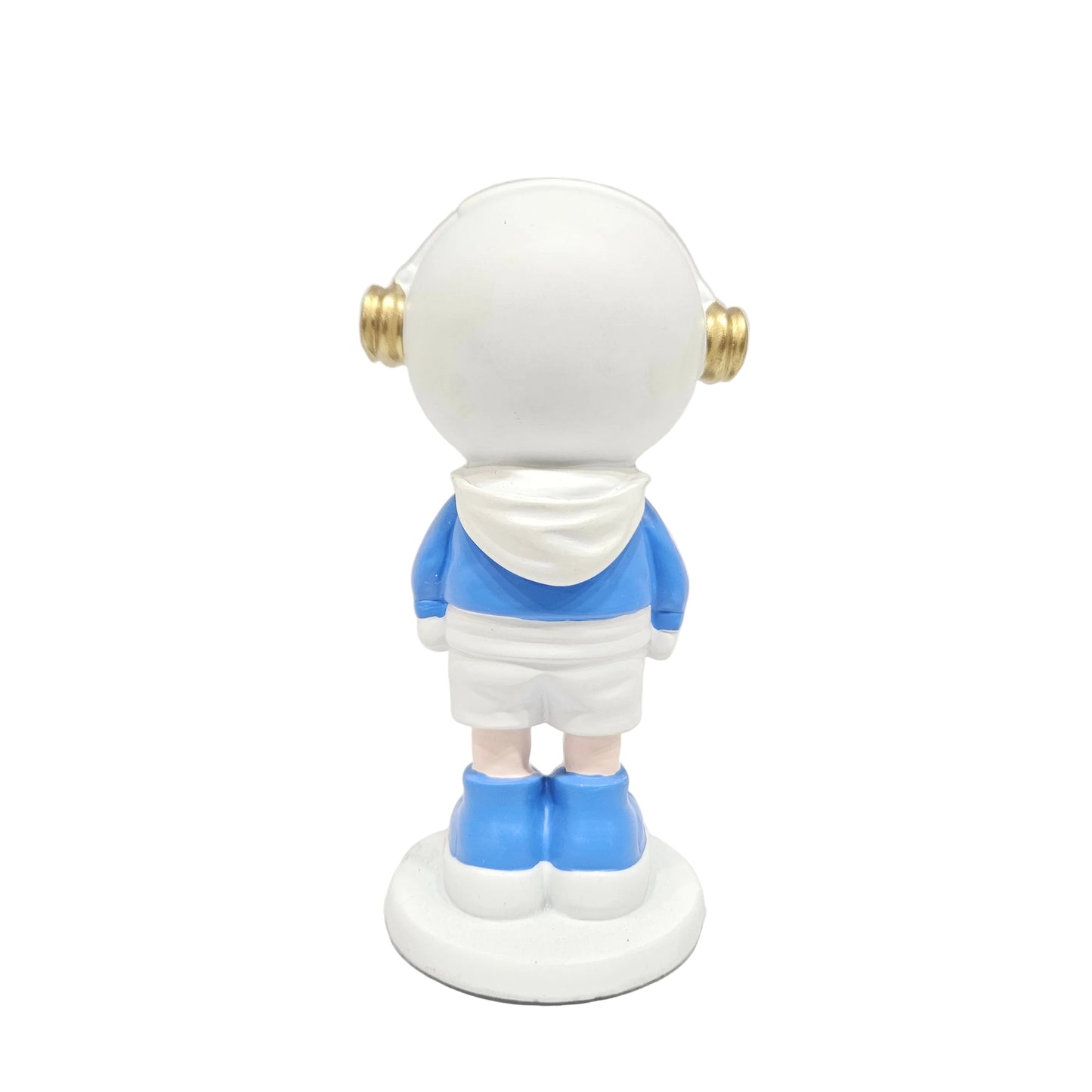 Astronaut Statue Sculpture Spaceman Decor,Resin Home Decor Sculpture with Golden Balloon,Arts Gold Shelf Decoration