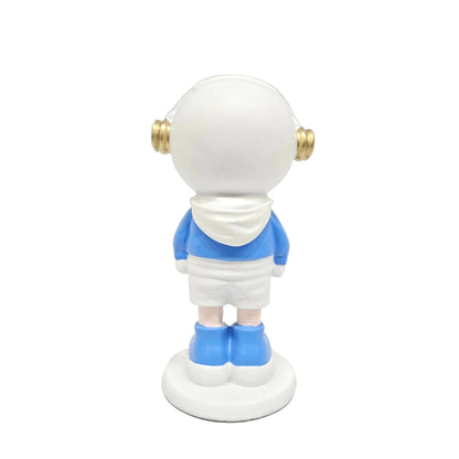 Astronaut Statue Sculpture Spaceman Decor,Resin Home Decor Sculpture with Golden Balloon,Arts Gold Shelf Decoration