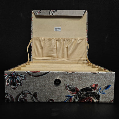 Bangle Storage Box, Indian Jewelry Box, Earrings, Necklace, Bracelet Organizer with Storage pouch having 4 Bangle Organizer rods Bangle Box for women's