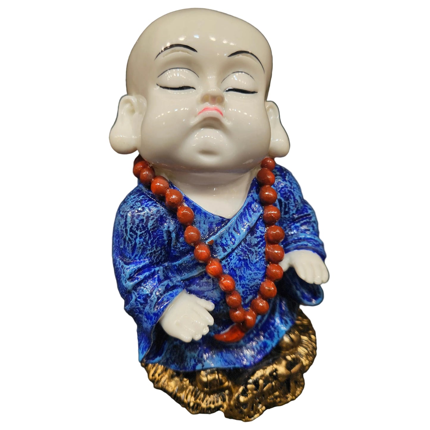 India Handcrafted Resine Meditating Buddha Monk Idol Sculpture | Showpiece for Home Décor and Office