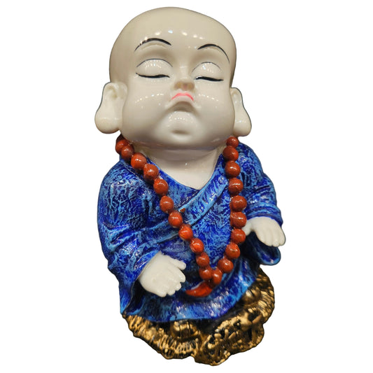 India Handcrafted Resine Meditating Buddha Monk Idol Sculpture | Showpiece for Home Décor and Office