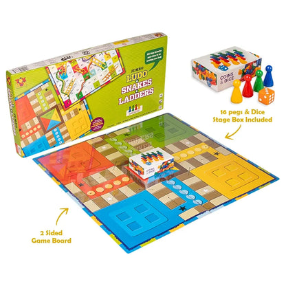 Ludo and Snakes & Ladders Jumbo Classic Board Game to Play with Kids and Adults