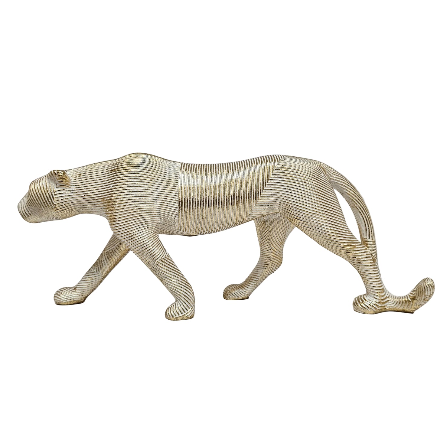 Modern geometric jaguar showpiece statue, a minimalist animal figurine designed for home and office decoration