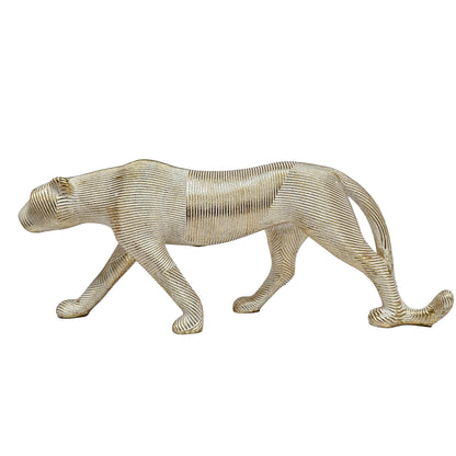 Modern geometric jaguar showpiece statue, a minimalist animal figurine designed for home and office decoration