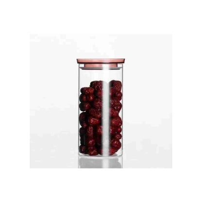 airtight glass jar with bamboo lid delicacy health quality guarantee Storage container