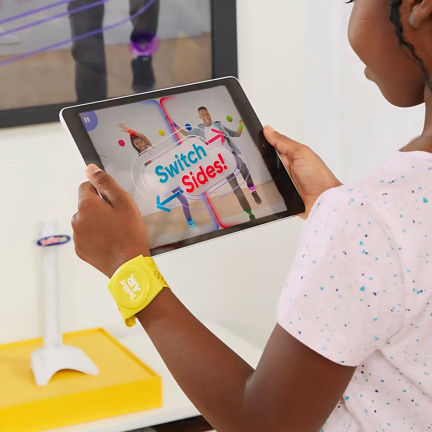 Twister Air Game | AR App Play Game with Wrist and Ankle Bands | Links to Smart Devices | Active Party Games for Kids and Adults | Ages 8+