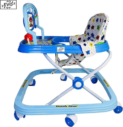 Dash Star classic Round Baby Walker for Kids, Music and Light Function with 3 Position Height Adjustable & 360 degree rotating Kids Walker, Fun Toys & Activities for Babies