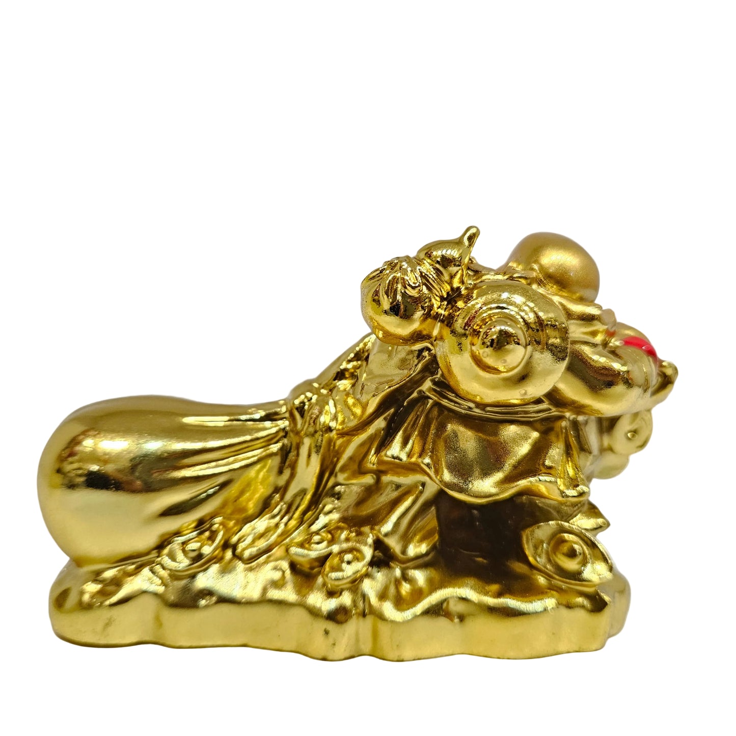 Kuberar Statue for Home Decor | Kubera Wealth God Idol with Money Bag | Golden Finish Feng Shui & Vastu Lucky Idol for Wealth, Prosperity & Success | Office Desk & Gift Item