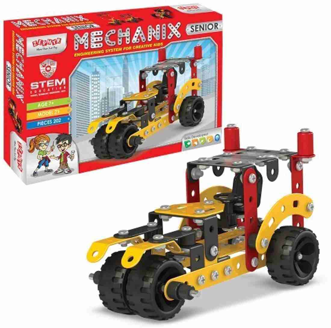 Mechanix Zephyr Metal Senior Set 202 Pieces (Multicolor) Engineering system for Creative kids.