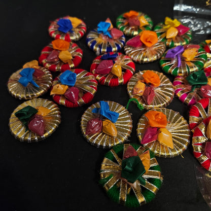 Haldi Kumkum Packets Return Gift in Golden Basket. All in one Gift for Women, Weddings, Pooja Functions